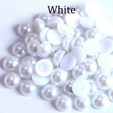 Load image into Gallery viewer, Imitation ABS Pearl Beads Flat Back 2 3 4 5 6 8 10 12 14mm Black White Cabochon Half Round Bead Scrapbook Decoration DIY Jewelry