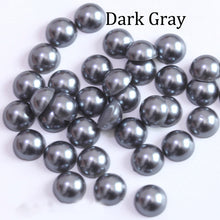 Load image into Gallery viewer, Imitation ABS Pearl Beads Flat Back 2 3 4 5 6 8 10 12 14mm Black White Cabochon Half Round Bead Scrapbook Decoration DIY Jewelry