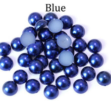 Load image into Gallery viewer, Imitation ABS Pearl Beads Flat Back 2 3 4 5 6 8 10 12 14mm Black White Cabochon Half Round Bead Scrapbook Decoration DIY Jewelry