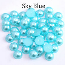 Load image into Gallery viewer, Imitation ABS Pearl Beads Flat Back 2 3 4 5 6 8 10 12 14mm Black White Cabochon Half Round Bead Scrapbook Decoration DIY Jewelry