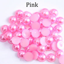Load image into Gallery viewer, Imitation ABS Pearl Beads Flat Back 2 3 4 5 6 8 10 12 14mm Black White Cabochon Half Round Bead Scrapbook Decoration DIY Jewelry