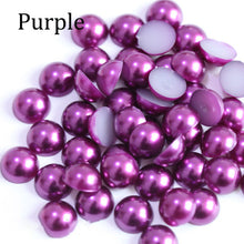 Load image into Gallery viewer, Imitation ABS Pearl Beads Flat Back 2 3 4 5 6 8 10 12 14mm Black White Cabochon Half Round Bead Scrapbook Decoration DIY Jewelry