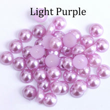 Load image into Gallery viewer, Imitation ABS Pearl Beads Flat Back 2 3 4 5 6 8 10 12 14mm Black White Cabochon Half Round Bead Scrapbook Decoration DIY Jewelry