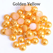 Load image into Gallery viewer, Imitation ABS Pearl Beads Flat Back 2 3 4 5 6 8 10 12 14mm Black White Cabochon Half Round Bead Scrapbook Decoration DIY Jewelry