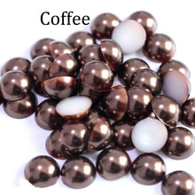 Load image into Gallery viewer, Imitation ABS Pearl Beads Flat Back 2 3 4 5 6 8 10 12 14mm Black White Cabochon Half Round Bead Scrapbook Decoration DIY Jewelry