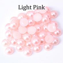Load image into Gallery viewer, Imitation ABS Pearl Beads Flat Back 2 3 4 5 6 8 10 12 14mm Black White Cabochon Half Round Bead Scrapbook Decoration DIY Jewelry