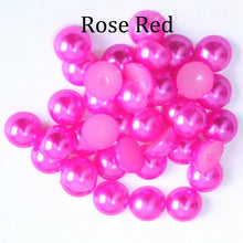 Load image into Gallery viewer, Imitation ABS Pearl Beads Flat Back 2 3 4 5 6 8 10 12 14mm Black White Cabochon Half Round Bead Scrapbook Decoration DIY Jewelry