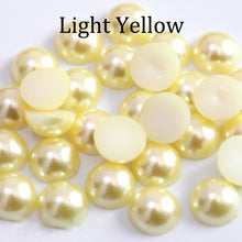 Load image into Gallery viewer, Imitation ABS Pearl Beads Flat Back 2 3 4 5 6 8 10 12 14mm Black White Cabochon Half Round Bead Scrapbook Decoration DIY Jewelry