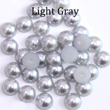 Load image into Gallery viewer, Imitation ABS Pearl Beads Flat Back 2 3 4 5 6 8 10 12 14mm Black White Cabochon Half Round Bead Scrapbook Decoration DIY Jewelry